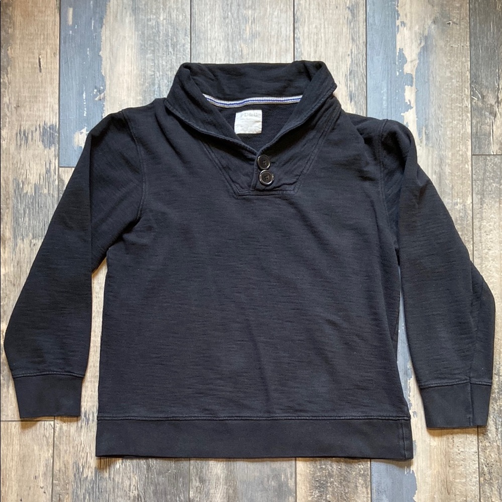 PD&C Mens Shawl Collar Pullover Sweater Sweatshirt Black Size Large